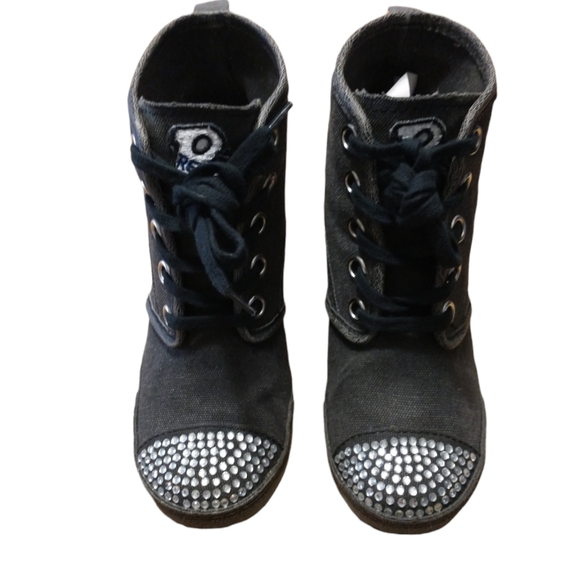 Rebels 8.5 Bling High Heel Dark Gray Boot Style Shoes 215896 - Picture 3 of 15